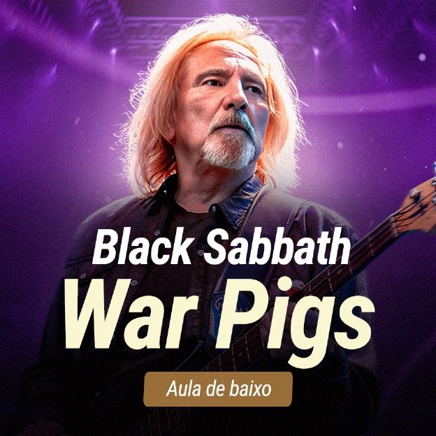 O baixista, Geezer Butler.  Aula de baixo: Black Sabbath. War Pigs.