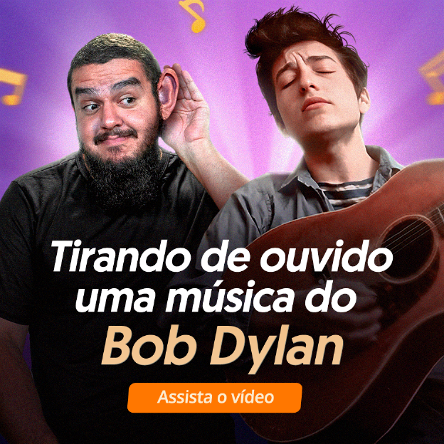 O instrutor, Gustavo Fofão e o cantor, Bob Dylan. Tirando de ouvido uma música do Bob Dylan: Assista o vídeo.