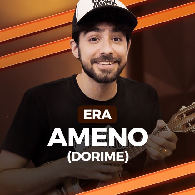 No centro da imagem tem Caico Antunes segurando violão e cavaquinho, e está escrito Era - Ameno (Dorime)