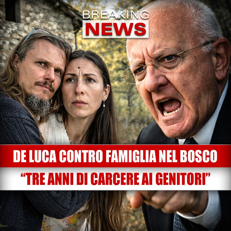 De Luca contro la famiglia nel bosco: "Tre anni di carcere ai genitori Catherine e Nathan"